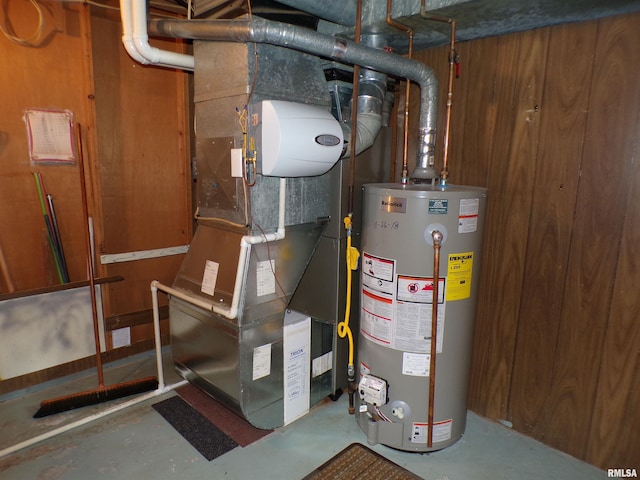 utilities with heating unit and water heater