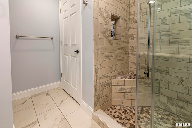 bathroom featuring walk in shower