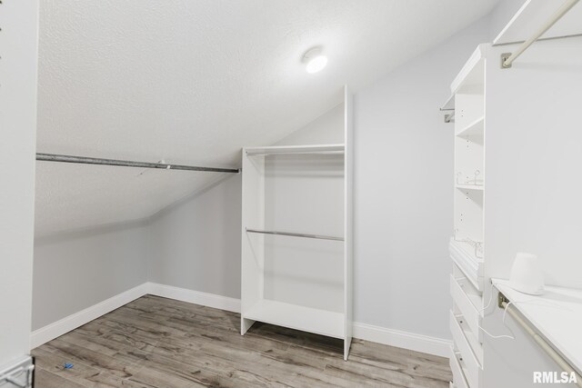 12225 Pebble Point Rd, Marion, IL 62959 - spacious closet with vaulted ceiling and wood finished floors