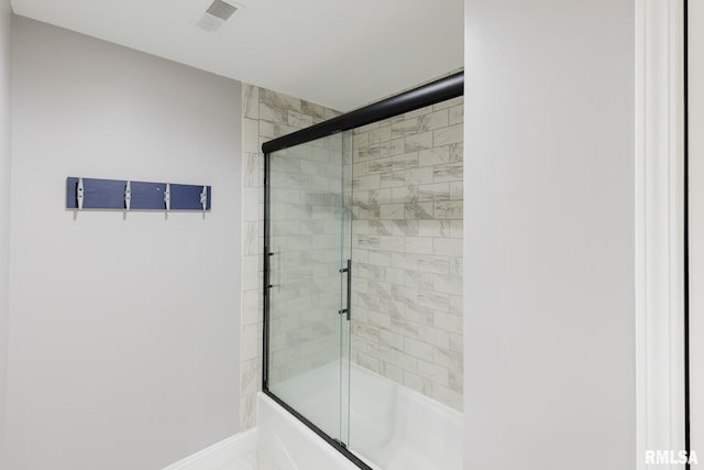 12225 Pebble Point Rd, Marion, IL 62959 - full bathroom with shower / bath combination with glass door and baseboards