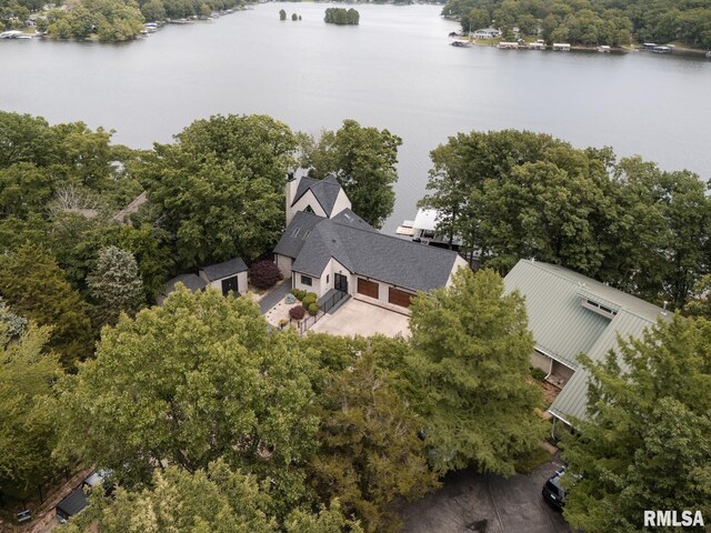 12225 Pebble Point Rd, Marion, IL 62959 - view from above of property with a large body of water
