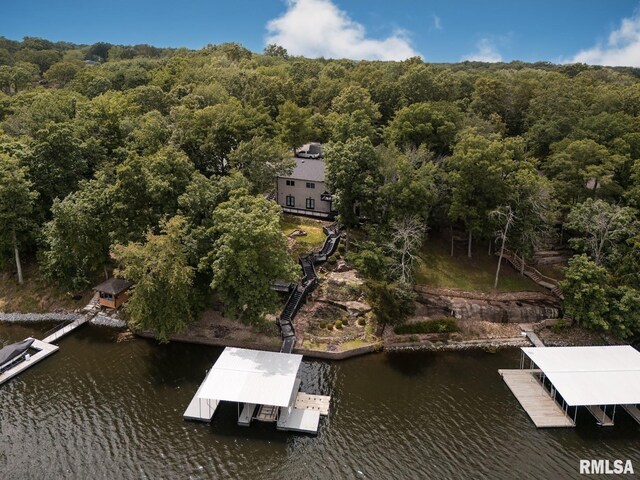 12225 Pebble Point Rd, Marion, IL 62959 - aerial overview of property's location featuring a nearby body of water and a forest