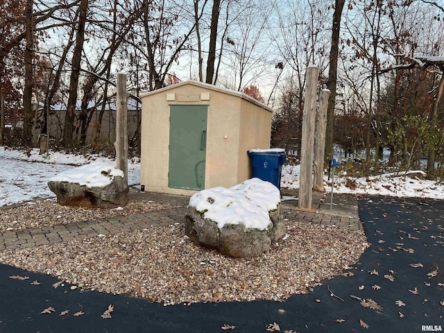 view of snow covered structure