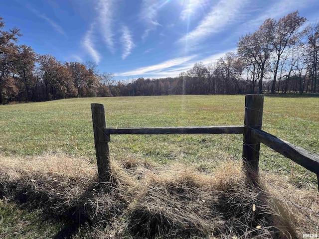 view of yard with a rural view