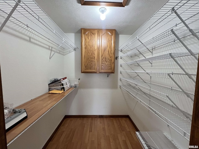 spacious closet with hardwood / wood-style floors