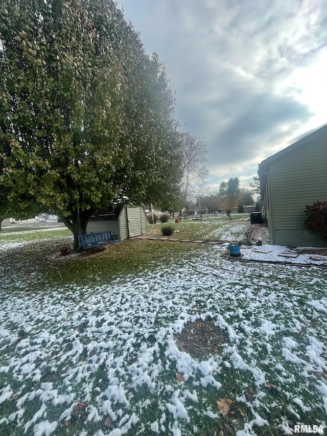 view of snowy yard