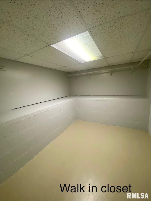 basement with a drop ceiling