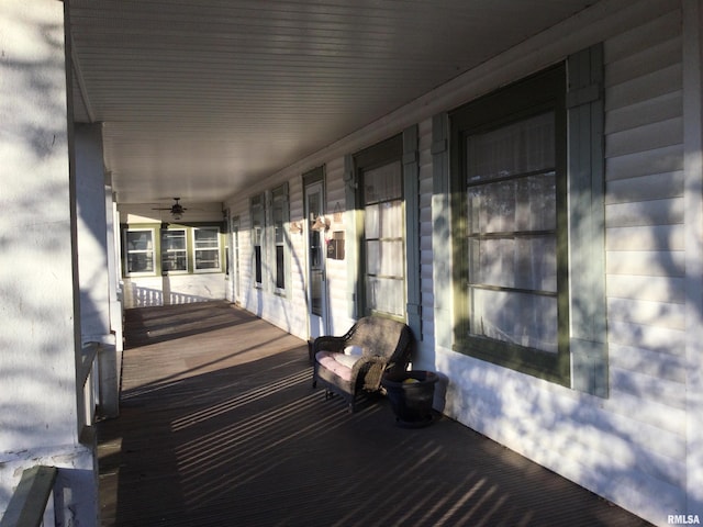 wooden deck with covered porch