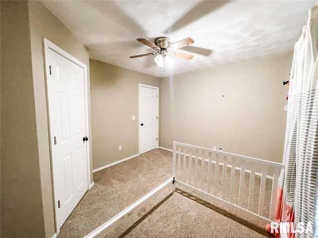 unfurnished bedroom with ceiling fan