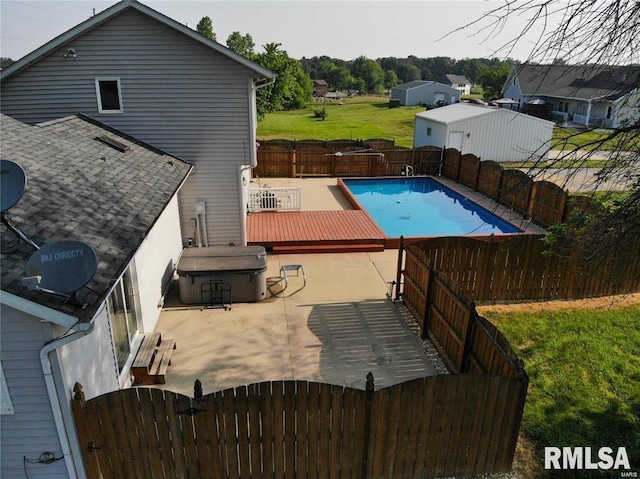 view of pool featuring a deck