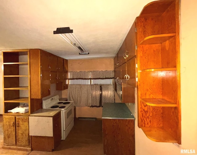 kitchen with white electric range