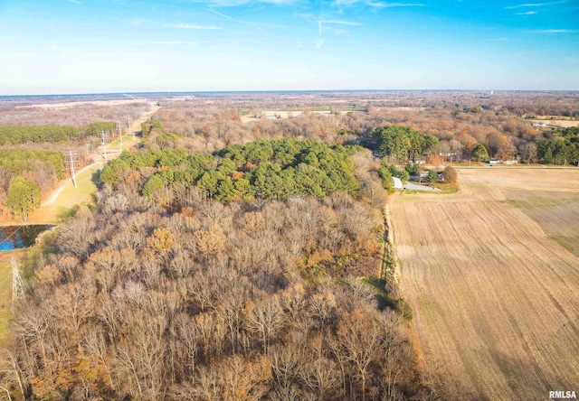 birds eye view of property with a rural view