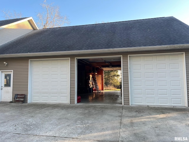 view of garage