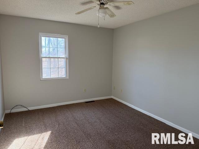 14892 Fowler School Rd, Marion, IL 62959 - carpeted empty room featuring ceiling fan and a textured ceiling