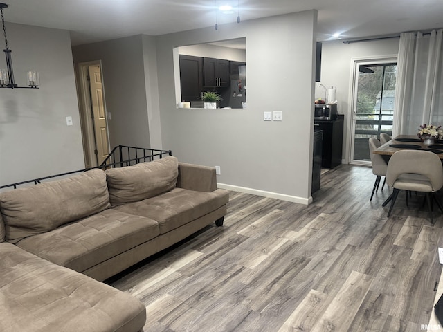 living room featuring wood-type flooring