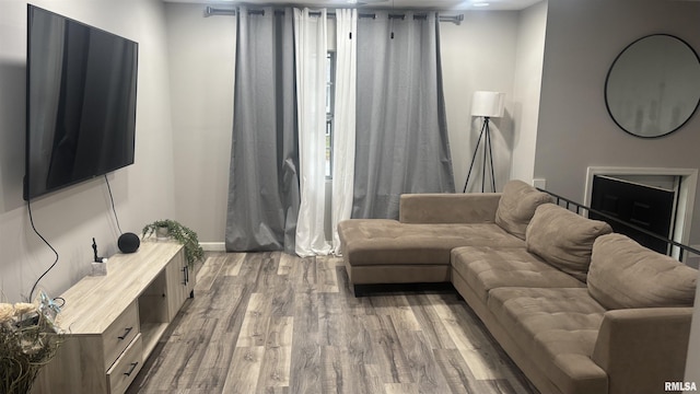 living room featuring hardwood / wood-style flooring