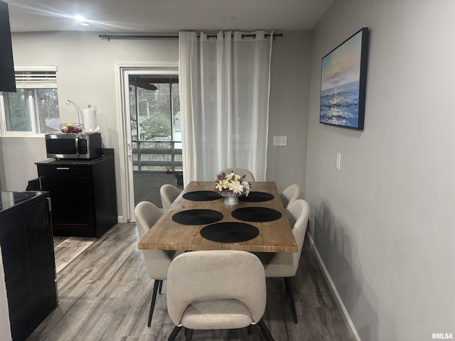 dining room with light hardwood / wood-style flooring