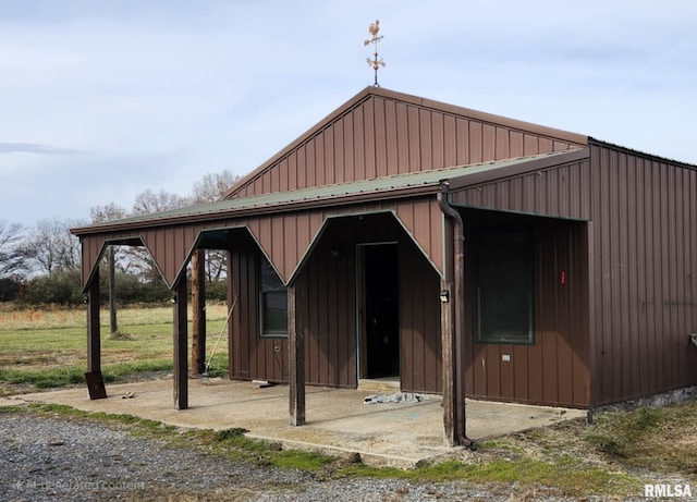 exterior space with an outdoor structure