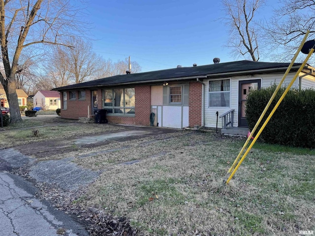 view of single story home