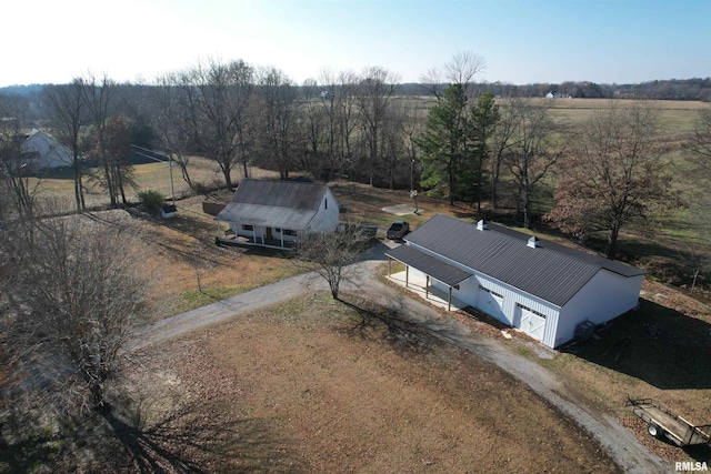 bird's eye view featuring a rural view