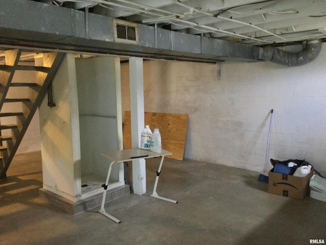 view of basement