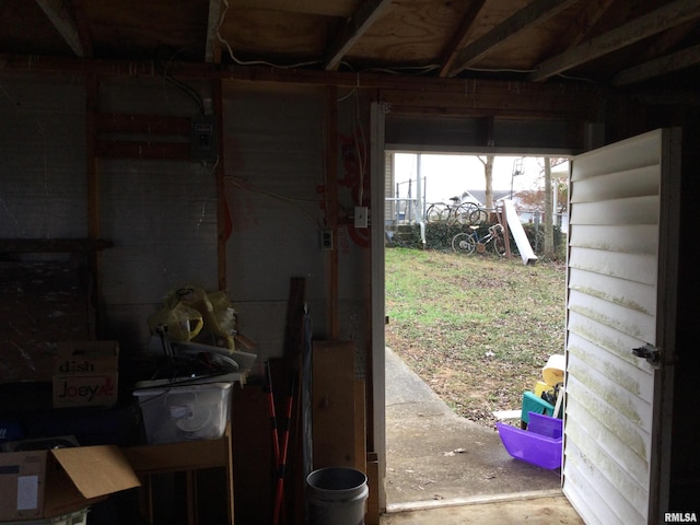 doorway with concrete flooring