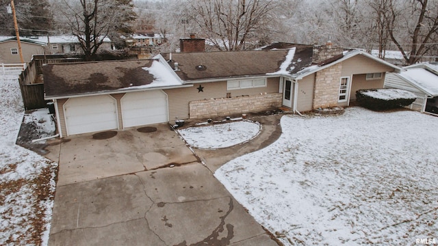 exterior space featuring a garage