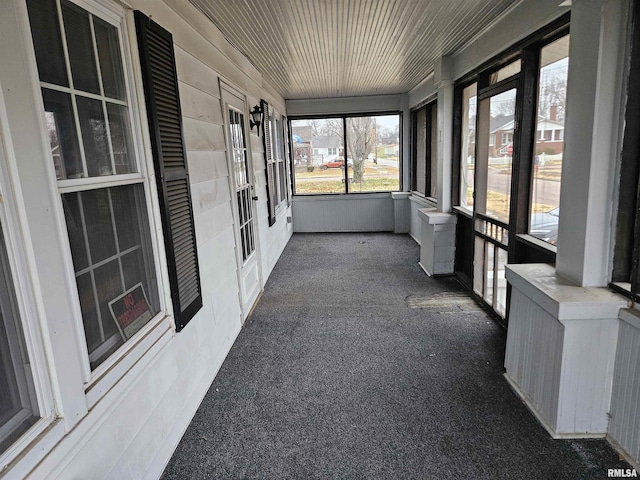 view of unfurnished sunroom