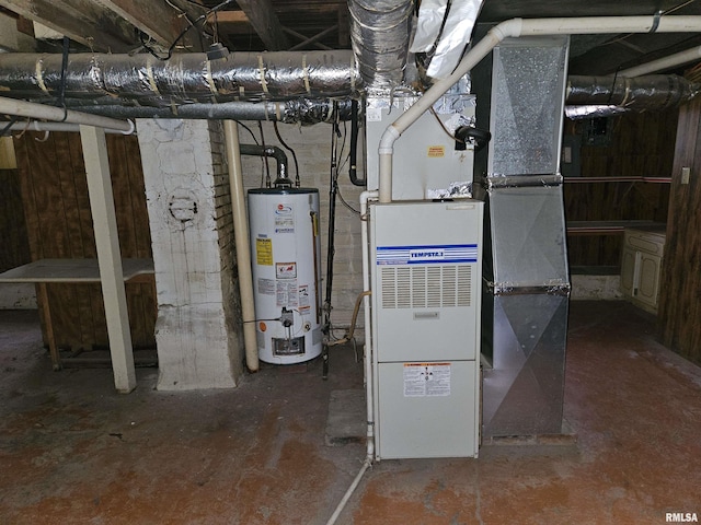 utilities with heating unit and water heater