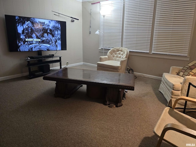 living room with carpet flooring