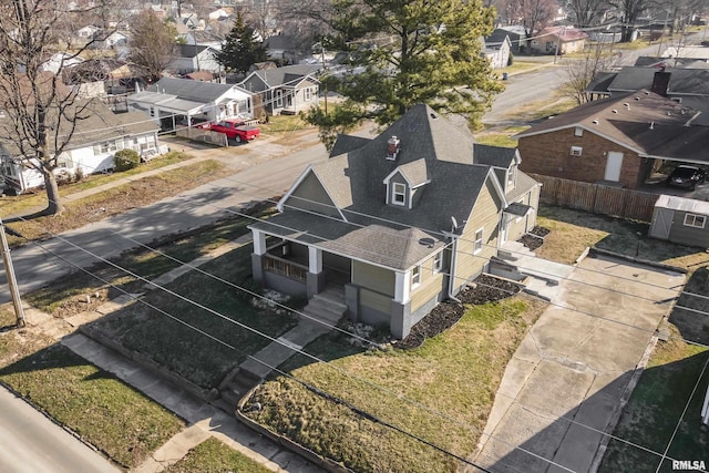 bird's eye view featuring a residential view