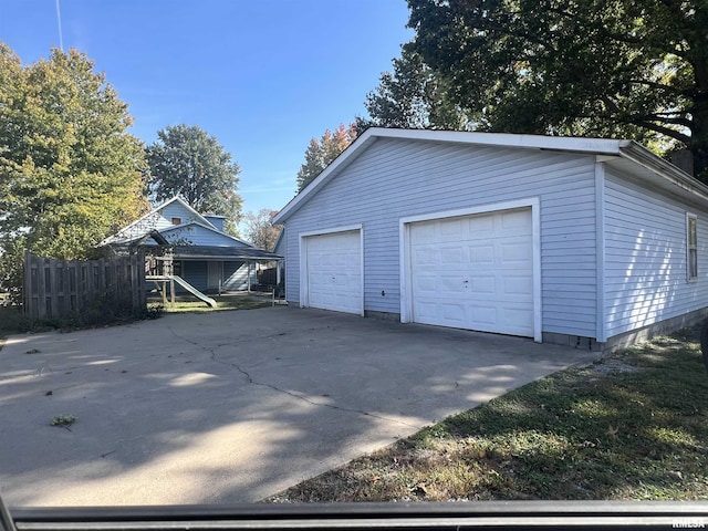 view of garage