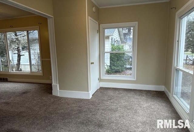 interior space with ornamental molding