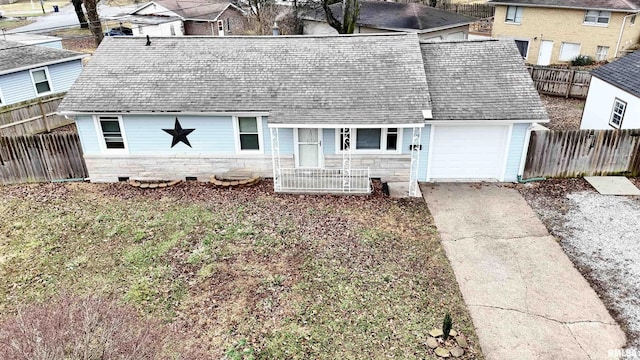 view of front of house with a garage