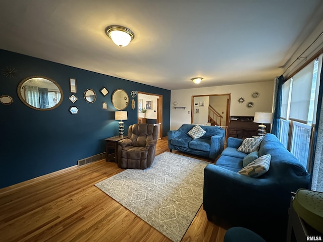 living room featuring hardwood / wood-style flooring