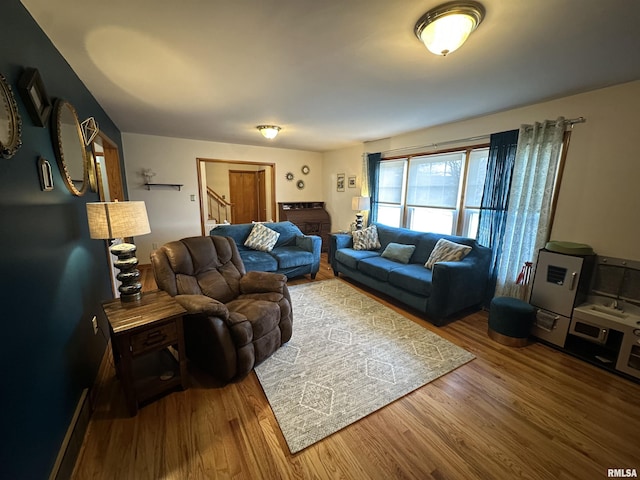 living room featuring hardwood / wood-style floors