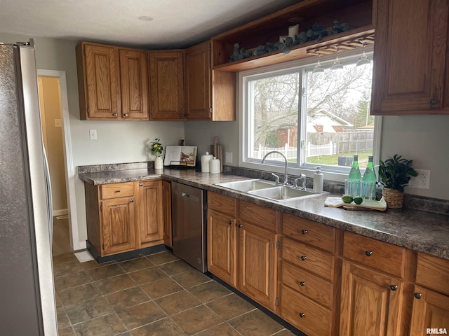 kitchen with sink and stainless steel appliances