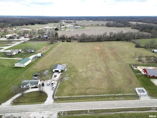 drone / aerial view with a rural view