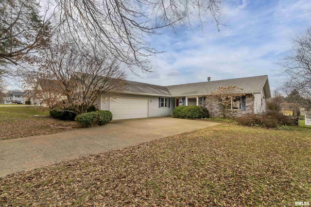 single story home with a garage