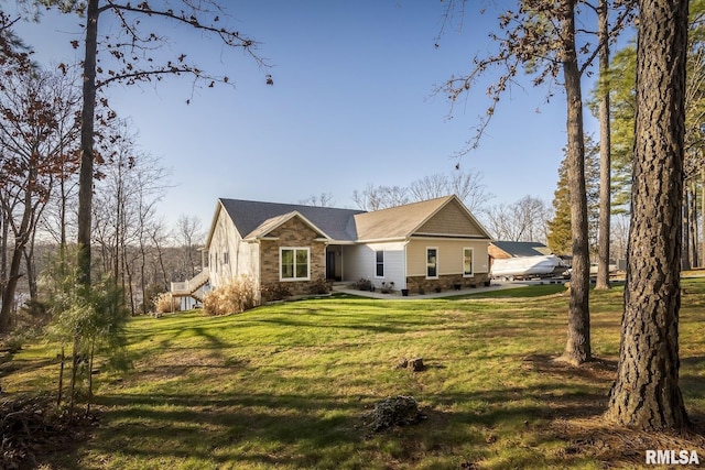 exterior space with a front lawn