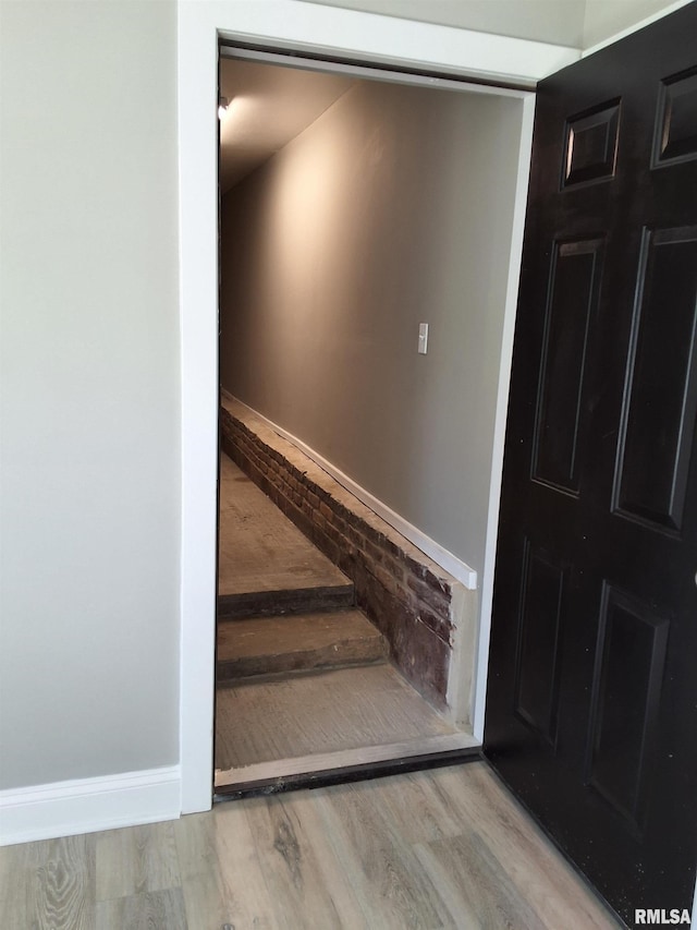 309 W 11th St, Metropolis, IL 62960 - staircase with baseboards and wood finished floors