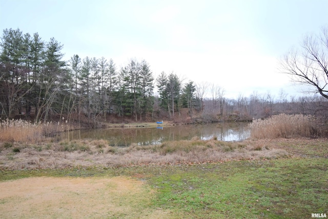 view of yard featuring a water view