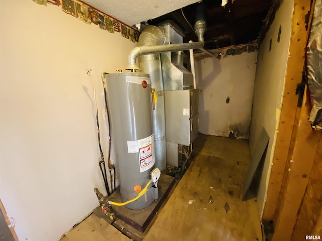 utility room with gas water heater