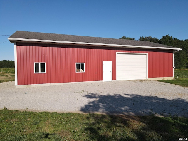 view of garage