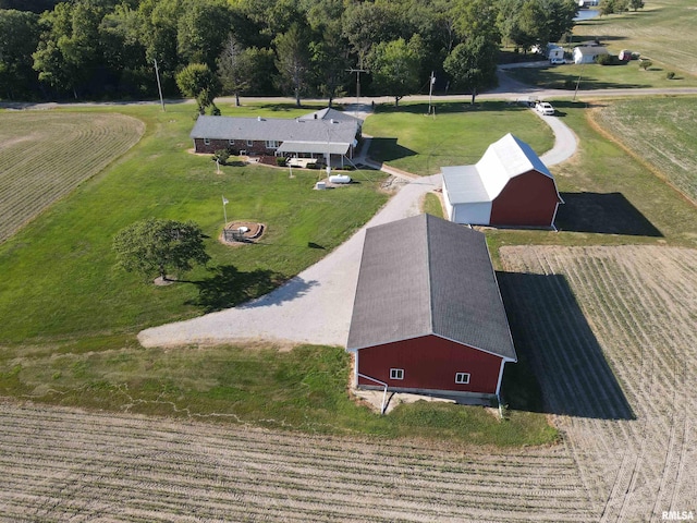 drone / aerial view featuring a rural view