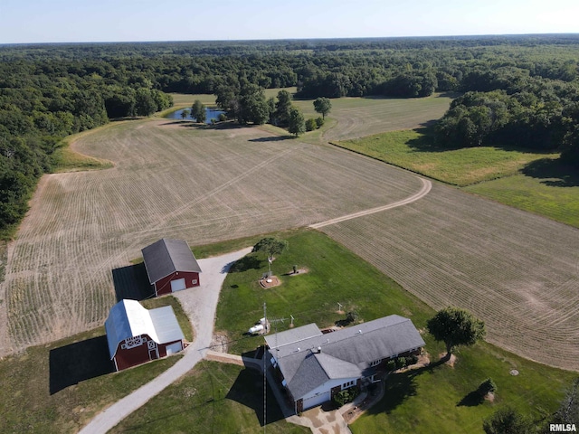 drone / aerial view featuring a rural view