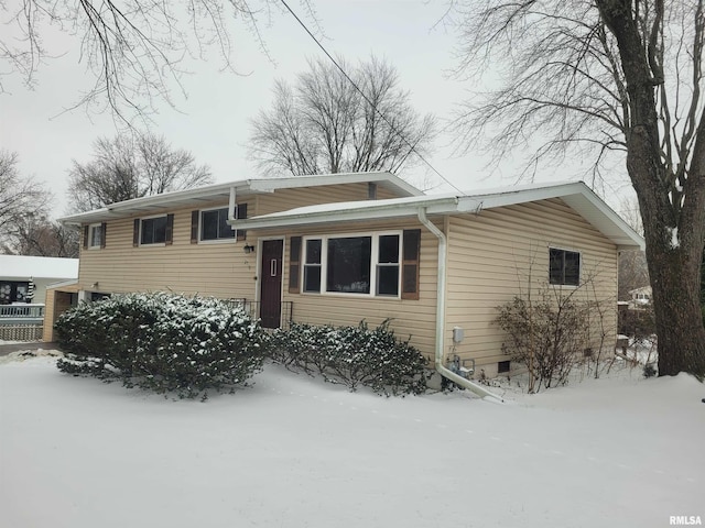 view of split level home