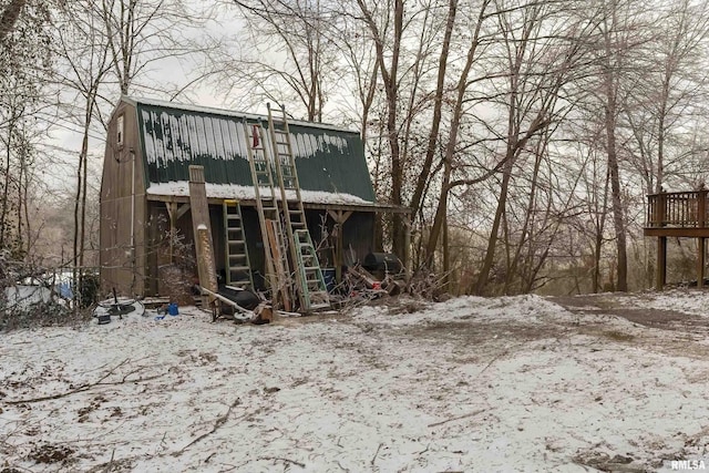 view of snow covered house