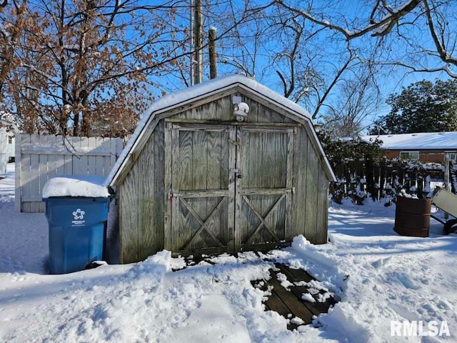 view of snow covered structure