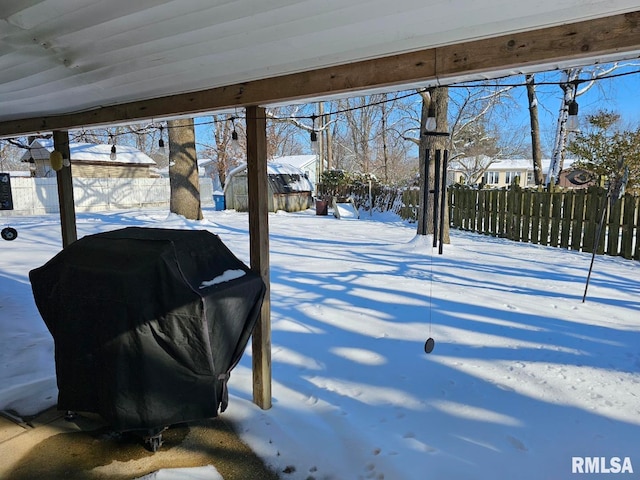 view of snowy yard